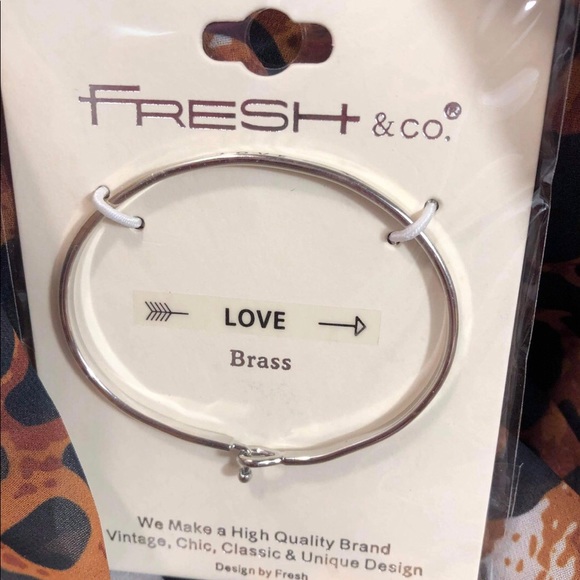 Fresh & Co Jewelry Fresh Co Love Brass Bangle Bracelet Poshmark